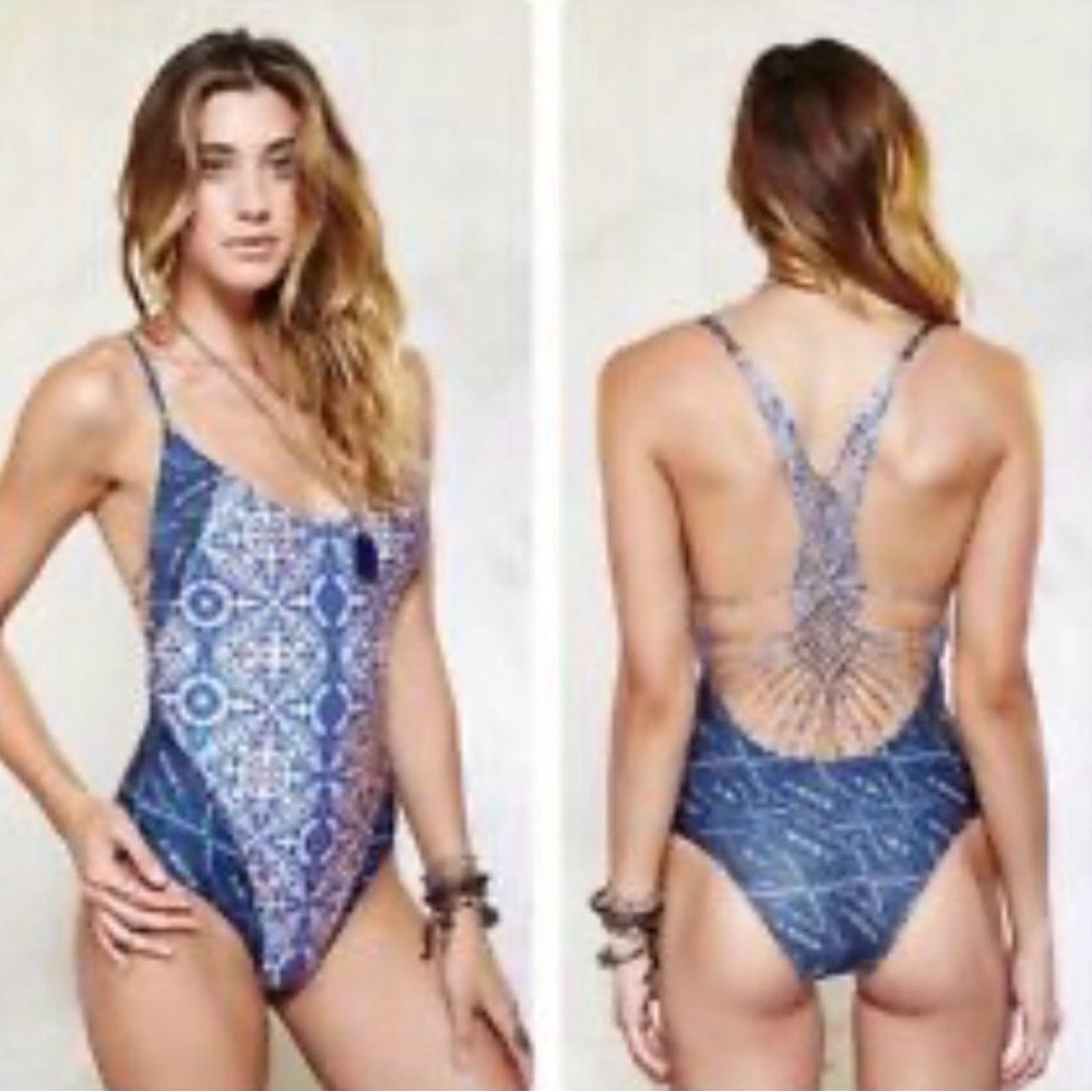 Gypsy 05 Navy One-Piece Swimsuit with Decorative Strappy Back - Picture 5 of 6